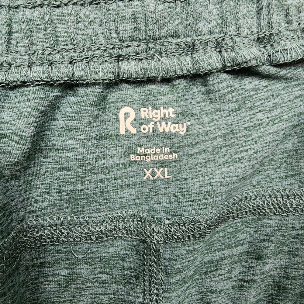 Right Of Way Mens XXL Adam Leisure Shorts Green NWT Zip Pockets Drawstring - Picture 3 of 11